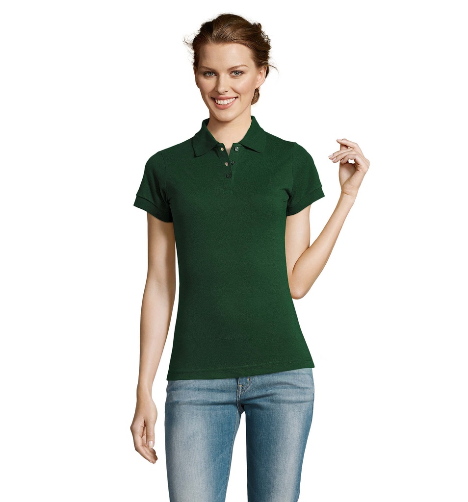PRIME Damskie POLO 200g S00573-BO - Ciemno-Zielony