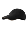 Czapka unisex Malfini Sandwich 6P - Black