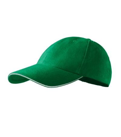 Czapka unisex M306 Malfini Sandwich 6P - zielen trawy