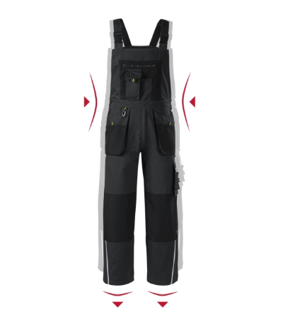 Spodnie ogrodniczki robocze MW04 - ebony gray