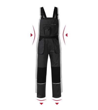 Spodnie robocze ogrodniczki MW02 - ebony gray