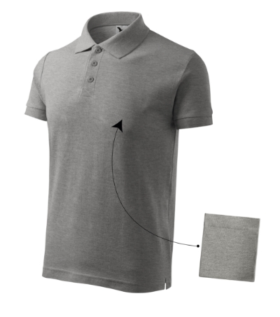 Polo meskie M212 - ciemnoszary melanz