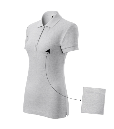 Koszulka polo damska M213 - jasnoszary melanż