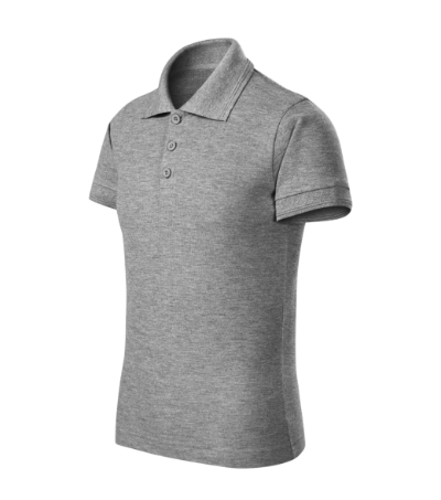 Koszulka polo dziecieca MF22 - ciemnoszary melanz