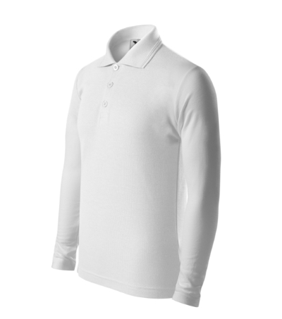 Koszulka polo dziecieca Malfini Pique LS M241 - bialy