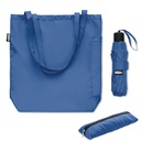 Zestaw torba z parasolem RPET 2 MO2476-37 - niebieski