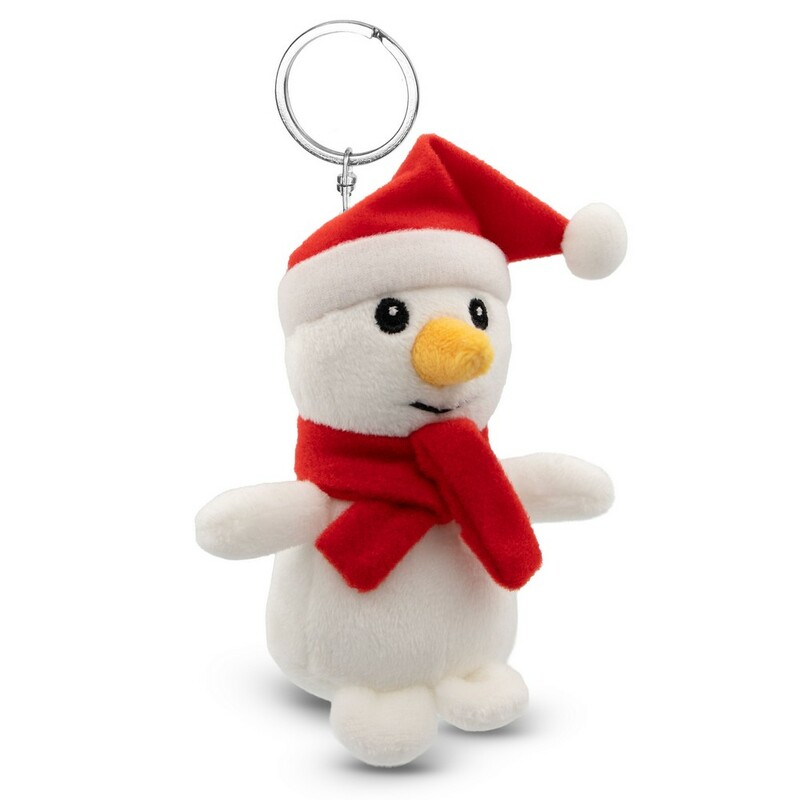 Pluszowy bałwanek, brelok | Anatols HE862-52 - biało-czerwony