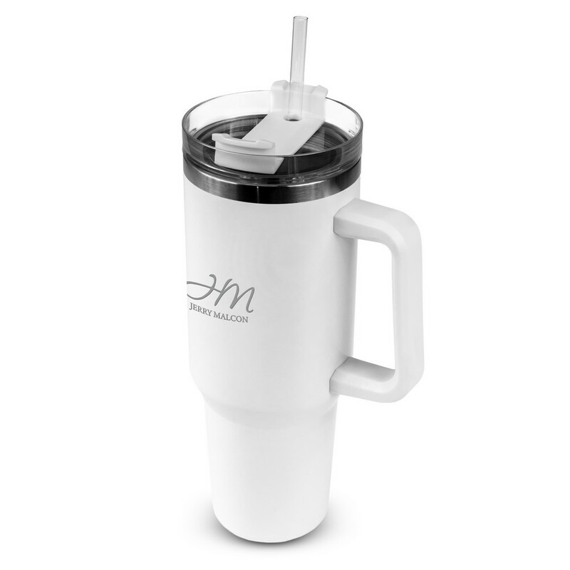 Kubek termiczny 1200 ml z ergonomicznym uchwytem | Stasimus VA060-02 - biały