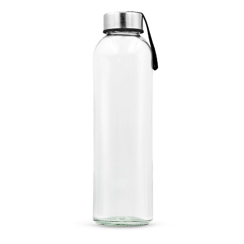 Szklana butelka 500 ml z kolorowa wstazka | Viivi VA062-03 - czarny