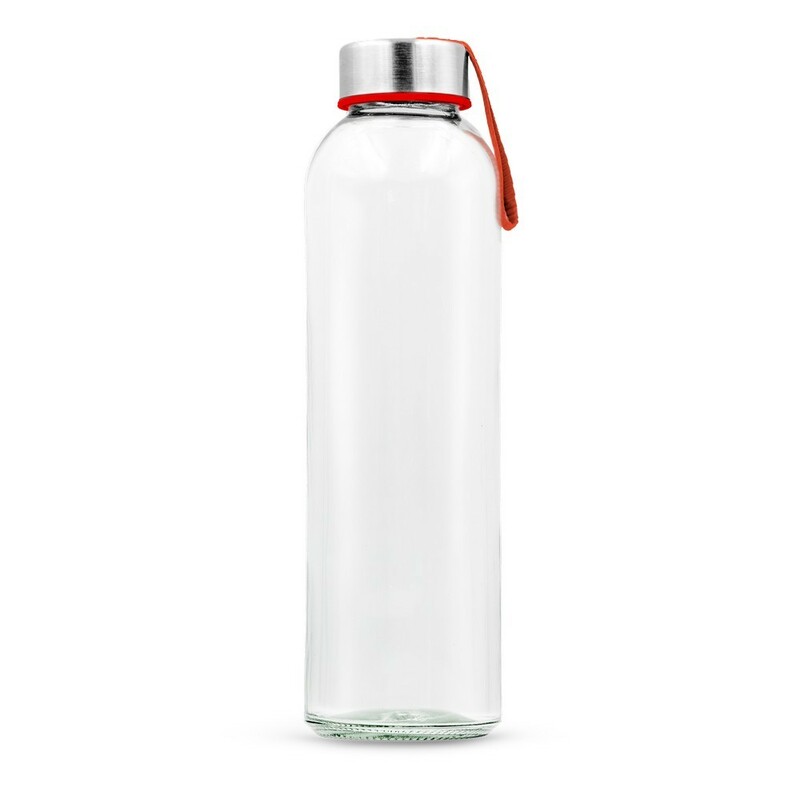 Szklana butelka 500 ml z kolorowa wstazka | Viivi VA062-05 - czerwony