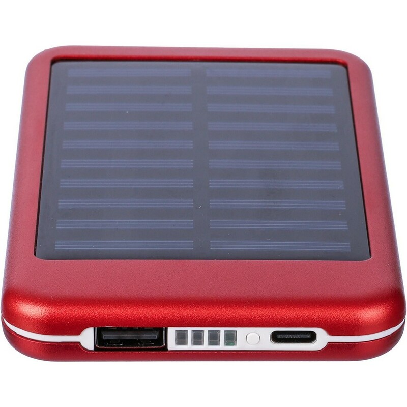 Power bank 4000 mAh z ladowarka sloneczna VA274-05 - czerwony