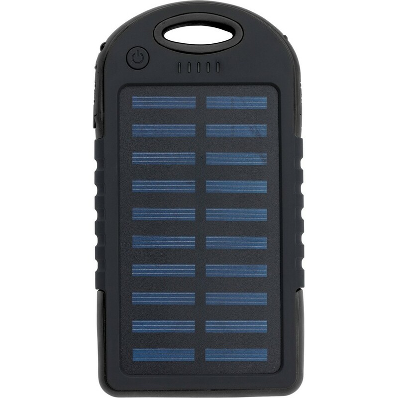 Power bank 4000 mAh z ladowarka sloneczna VA275-03 - czarny