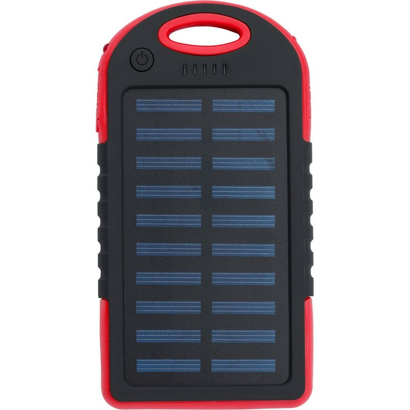 Power bank 4000 mAh z ladowarka sloneczna VA275-05 - czerwony