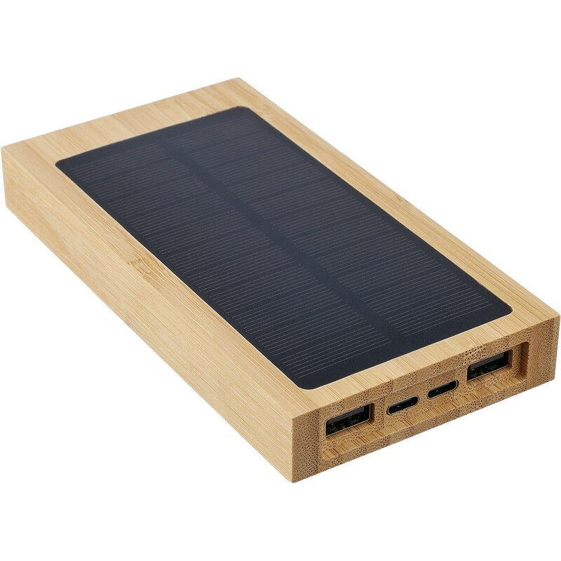 Power bank 10000 mAh z ladowarka sloneczna VA276-16 - brazowy