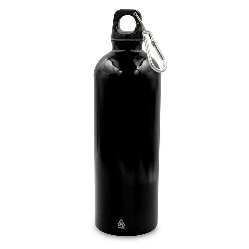 Butelka sportowa 750 ml z karabinczykiem | Laveriano VA918-03 - czarny