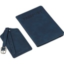 Zestaw podrożny: etui do paszportu i zawieszka do bagażu VB183-11 - niebieski