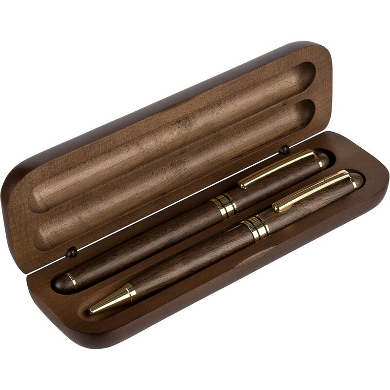 Zestaw piśmienniczy, długopis i pióro kulkowe VB206-16 - brązowy