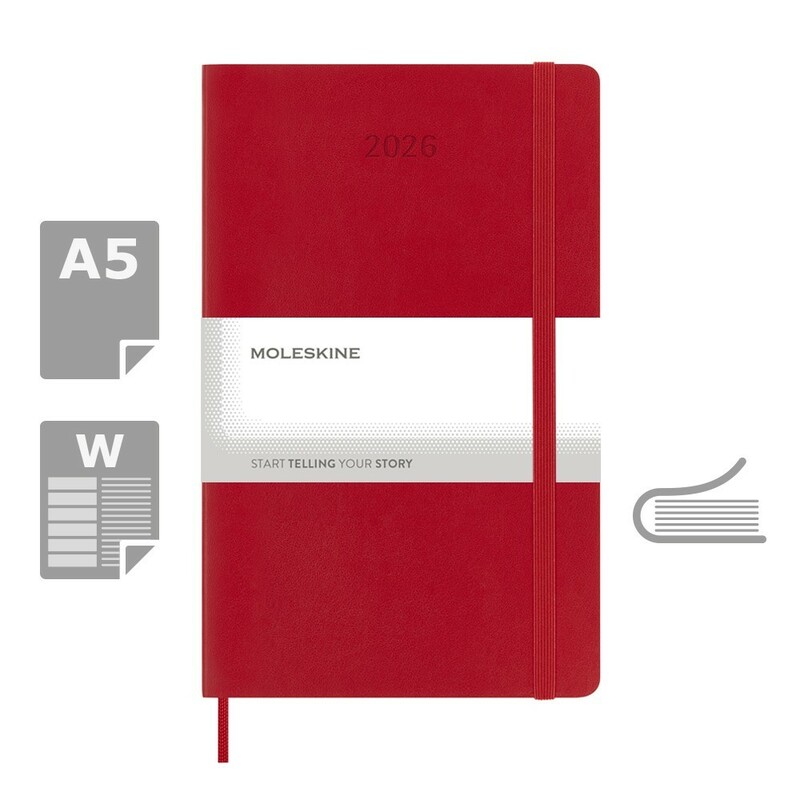 Kalendarz MOLESKINE VM398-05/2027 - czerwony