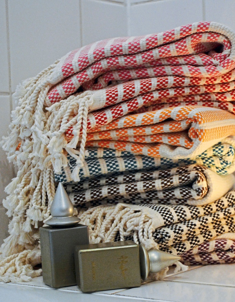 Recznik Bawelniany Tradycyjny AR055 - Olive & Ivory