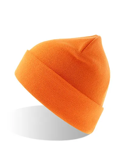 Czapka dzianinowa ze sciagaczem z recyklingu oddychajaca AT127 - Orange Fluo