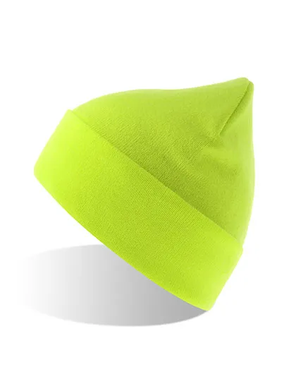 Czapka dzianinowa ze sciagaczem z recyklingu oddychajaca AT127 - Yellow Fluo