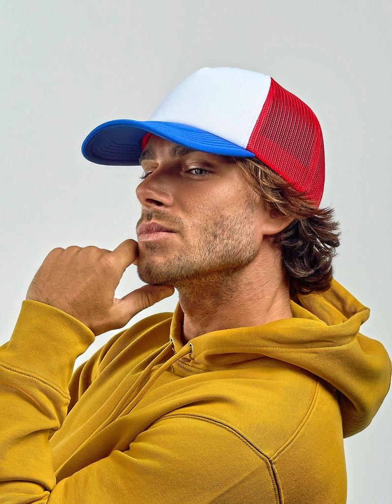 Czapka Trucker Snapback Poliestrowa Siateczkowa AT505 - Red & Royal