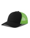 Czapka z Daszkiem Trucker Bawelna Organiczna Recykling Poliester AT535 - Black & Green Fluo