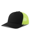 Czapka z Daszkiem Trucker Bawelna Organiczna Recykling Poliester AT535 - Black & Yellow Fluo