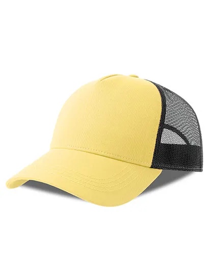 Czapka z Daszkiem Trucker Bawelna Organiczna Recykling Poliester AT535 - Lemonade & Black