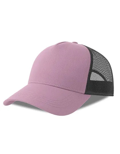 Czapka z Daszkiem Trucker Bawelna Organiczna Recykling Poliester AT535 - Lilac & Black