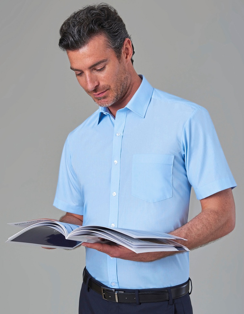 Koszula Męska Klasyczna Popelina BR691 - Black