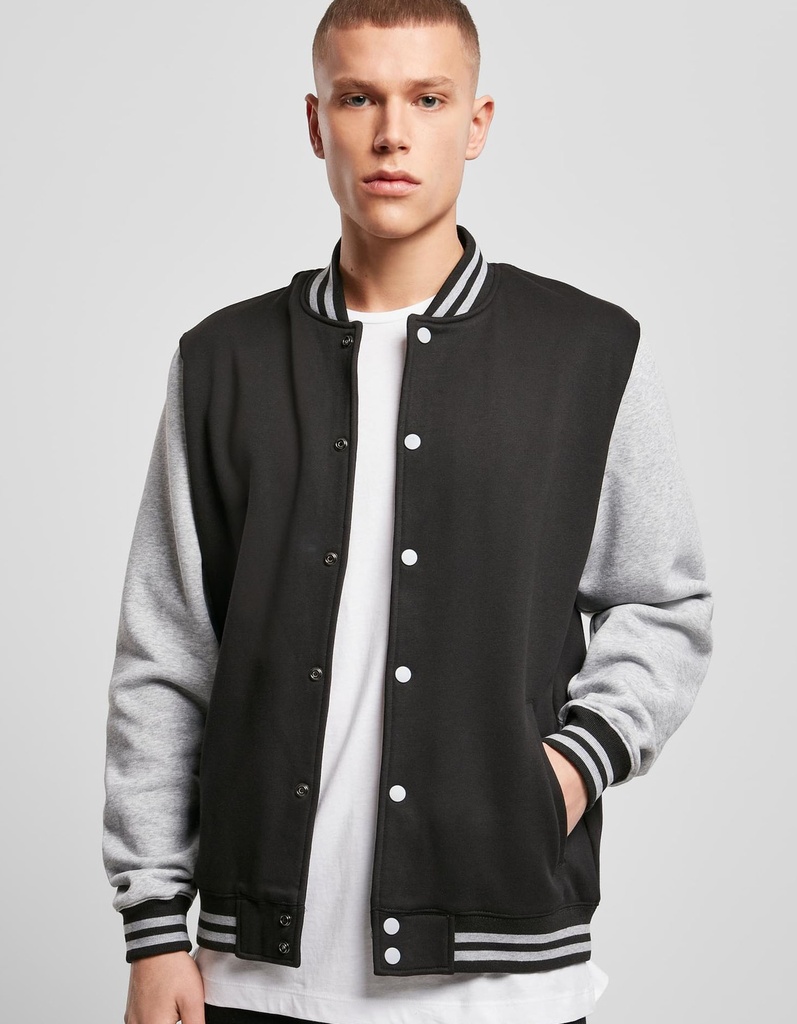 Bluza College Bawelna Poliester BY015 - Black & Heather Grey