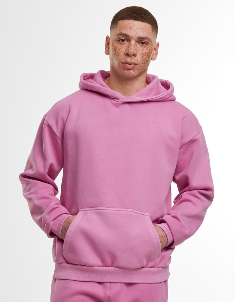 Bluza z kapturem Luźny krój Gruby materiał Vintage BY294 - Cool Pink