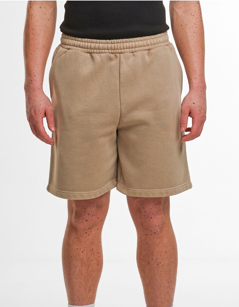 Krotkie Spodenki Dresowe Prosty Fason Gruby Material Vintage BY297 - Chalk Dust