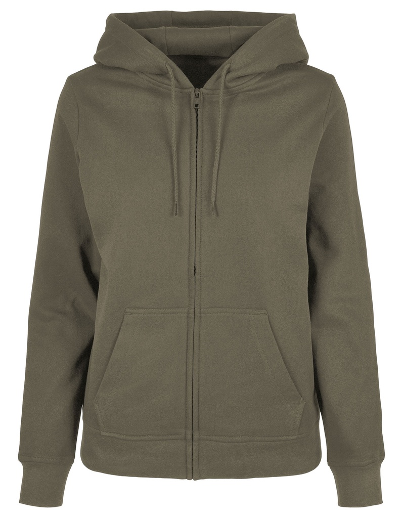 Bluza Damska Klasyczna Bawelniana Z Kapturem Z Zamkiem BYBB009 - City Red