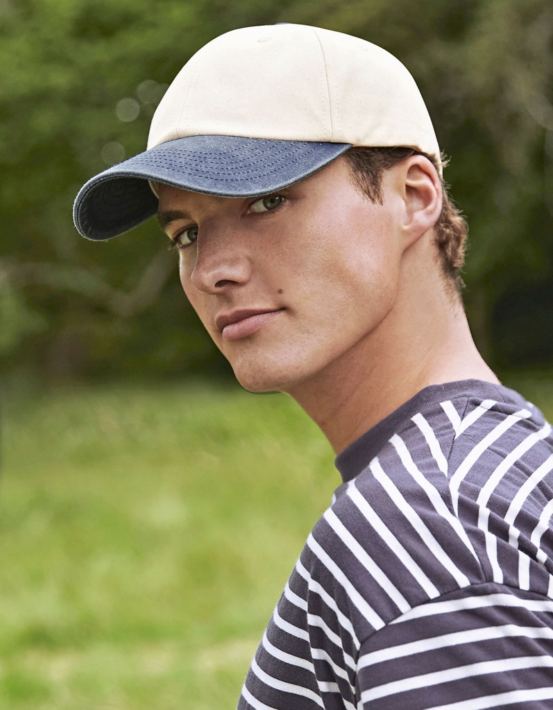 Czapka Vintage Kontrastowa Bawelniana CB673 - Natural & Vintage Dusky Pink