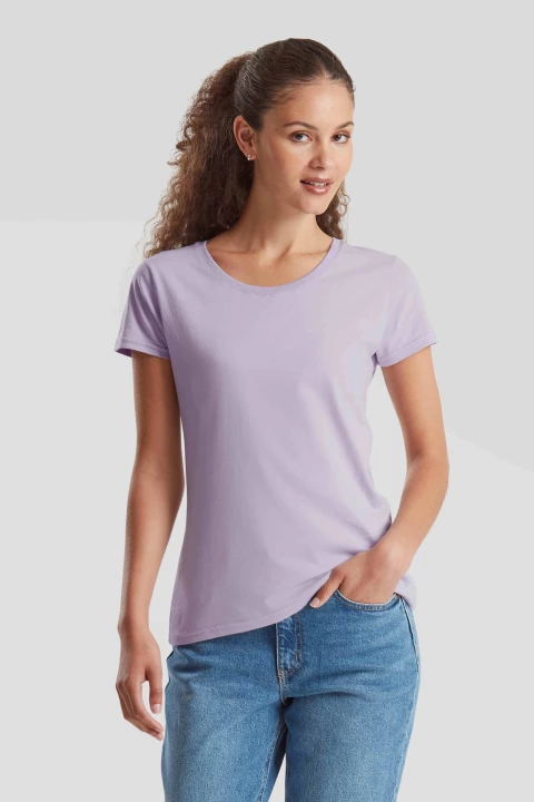 T-shirt Damski Slim Bawelniany F186 - Soft Lavender