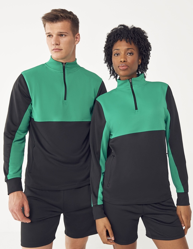Bluza Klasyczna Poliester Zamek 1 4 FH874 - Black & Emerald