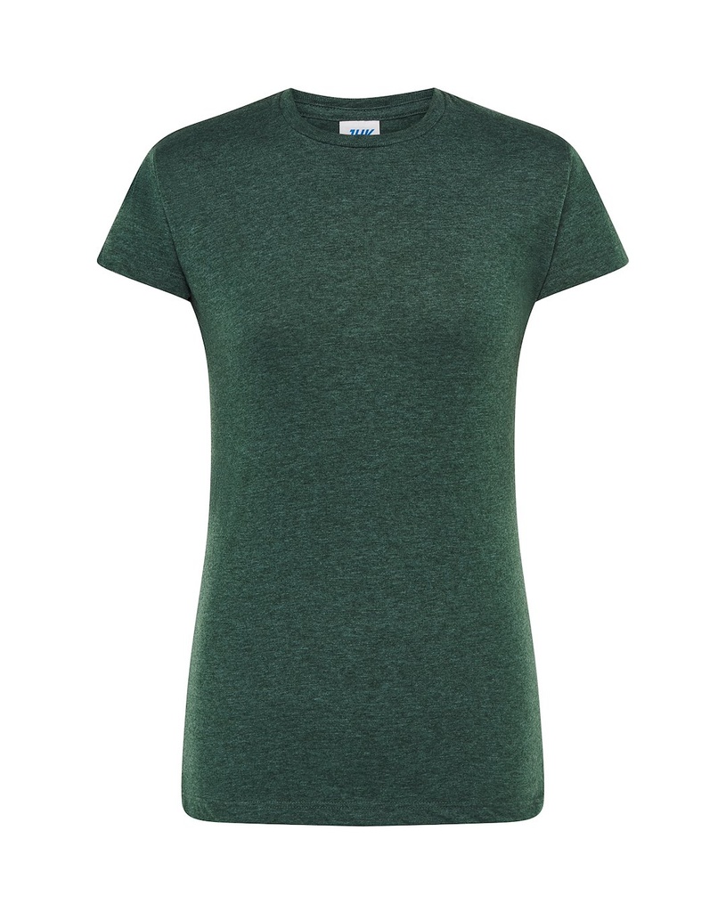 Koszulka Damska Slim Bawelniana JHK152 - Bottle Green Heather