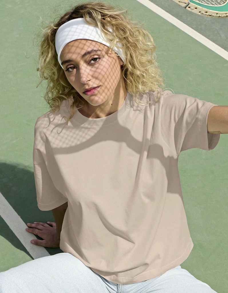 T-shirt Oversize Bawełna Organiczna L03807 - Mouse Grey (Solid)