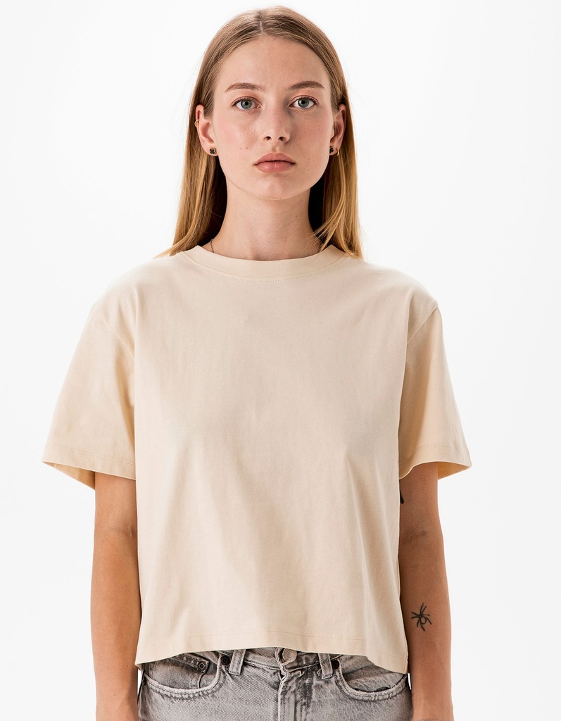 T-shirt Damski Krotki Oversize Bawelna Organiczna P198 - Natural