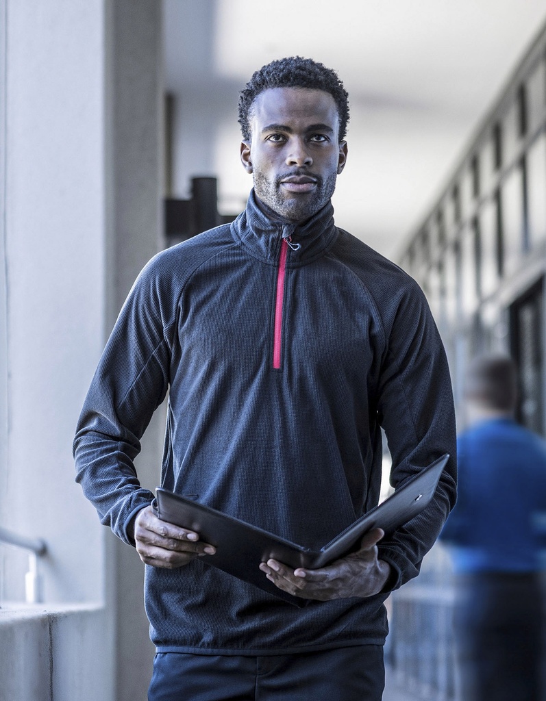 Polar Meski Mikropolar z Recyklingu RG691 - Black & Lime