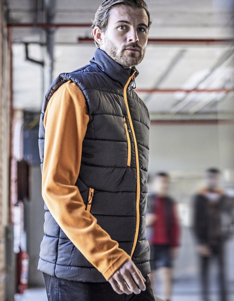 Kamizelka Ocieplana Ripstop RG892 - Black & Orange Pop