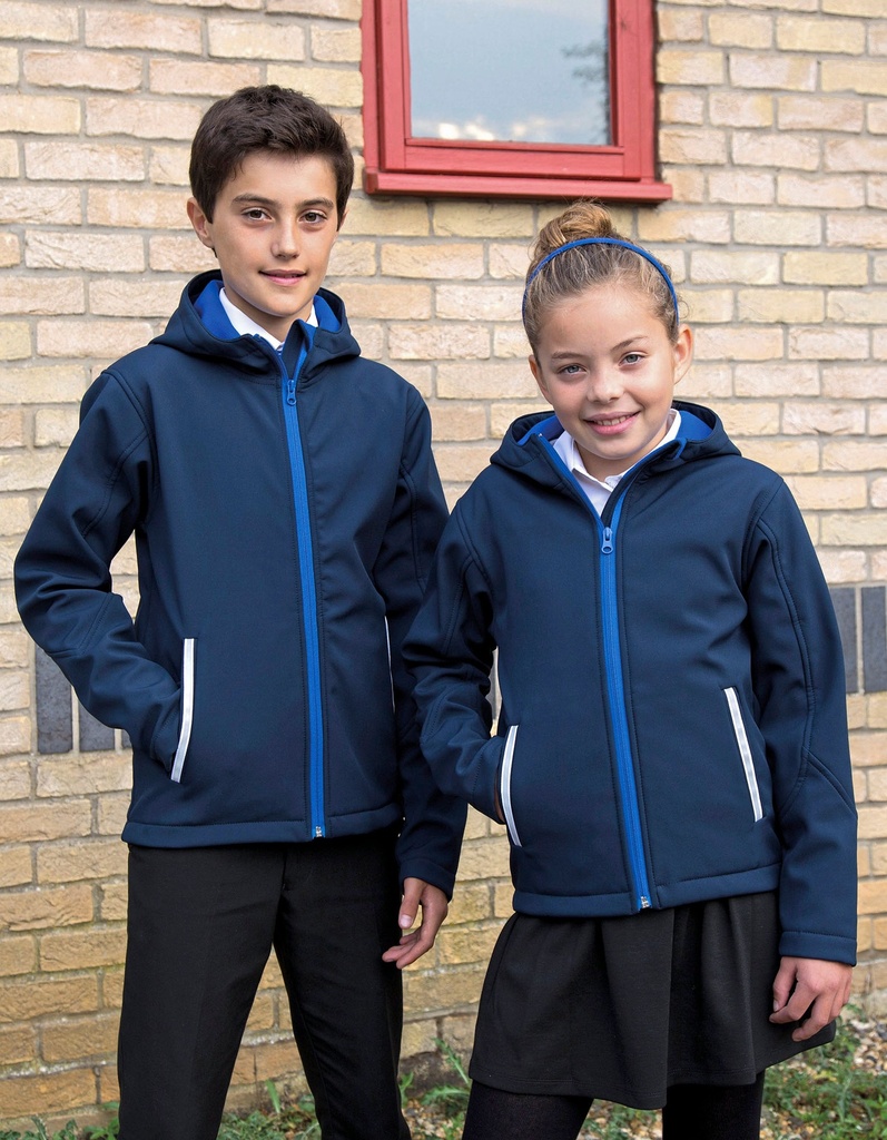 Kurtka Mlodziezowa Softshell z Kapturem RT224Y - Neon Orange