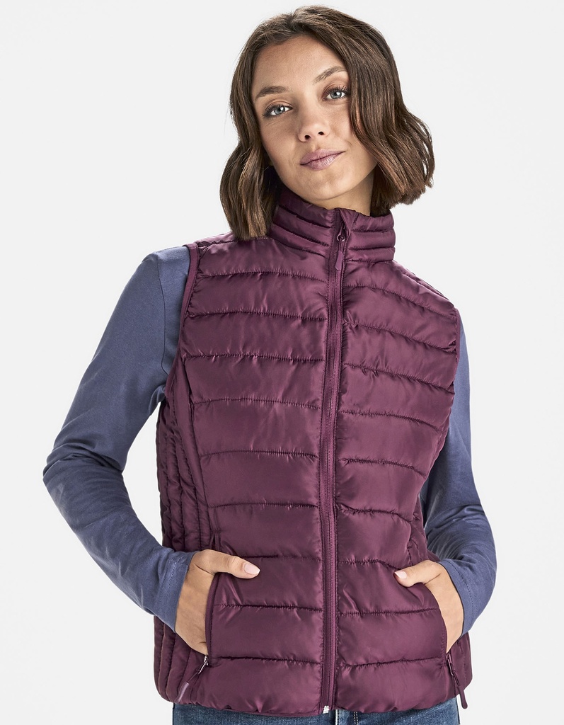 Kamizelka Damska Slim Pikowana Wiatroodporna Wodoodporna RY5093 - Plum Red 643