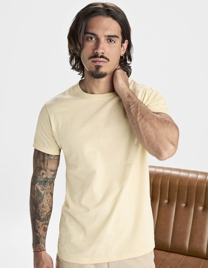 T-shirt Meski Bawelniany Single Jersey RY6502 - Stone Grey 108