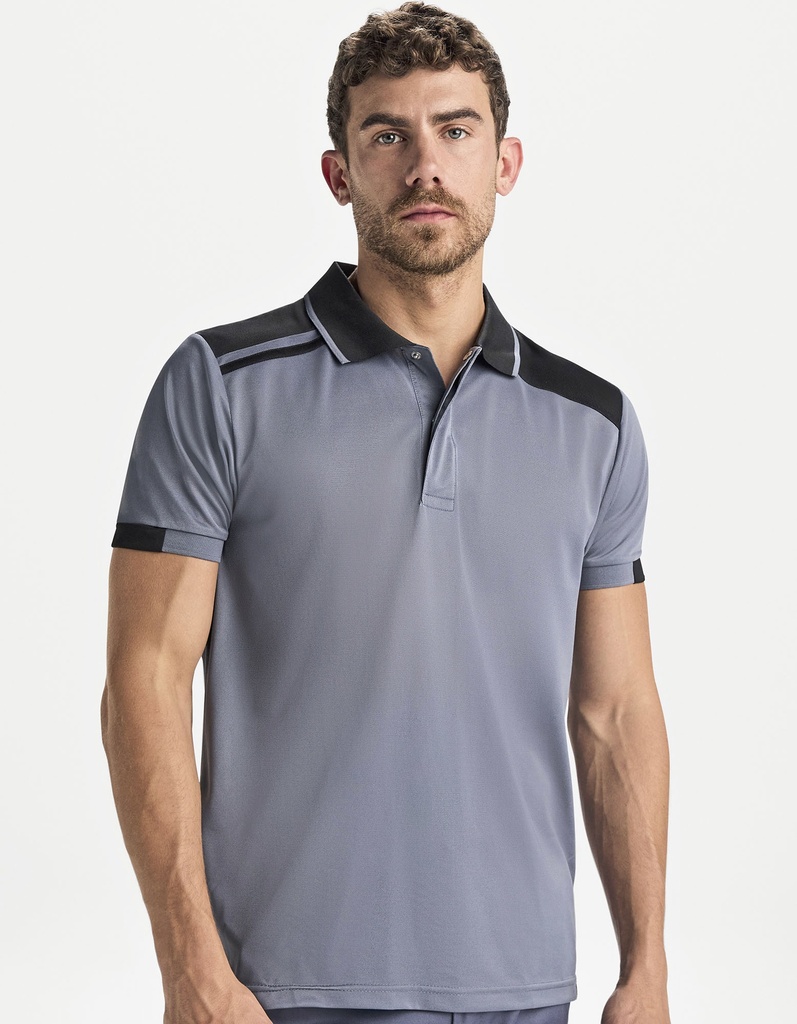 Koszulka Polo Meska Pika Oddychajaca RY8410 - Lead 23 & Orange 31