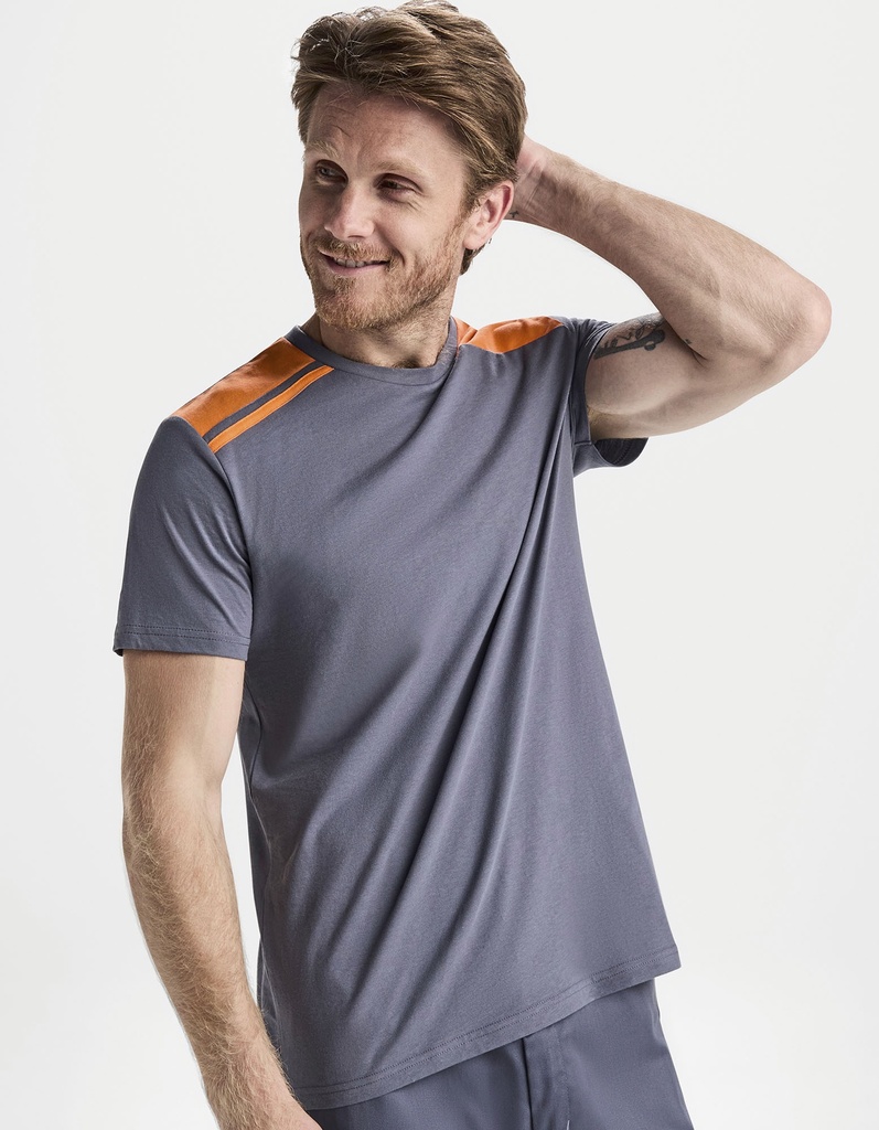 Koszulka Męska Bawełna Poliester Jersey RY8411 - Lead 23 & Orange 31