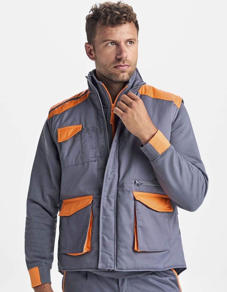 Kamizelka Robocza Wiatroszczelna Twill RY8414 - Lead 23 & Orange 31