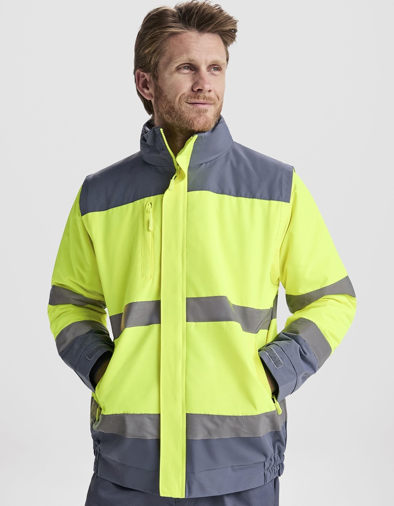 Parka Robocza Wodoodporna Wiatroszczelna Odblaskowa RY9304 - Red 60 & Fluor Yellow 221